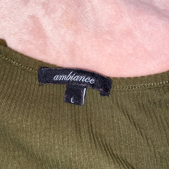 Dark Olive Green Crop Top With Lace-Up Sides - Picture 4 of 4